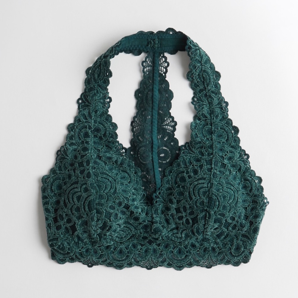 Gilly Hicks Chenille Lace Halter Bralette
